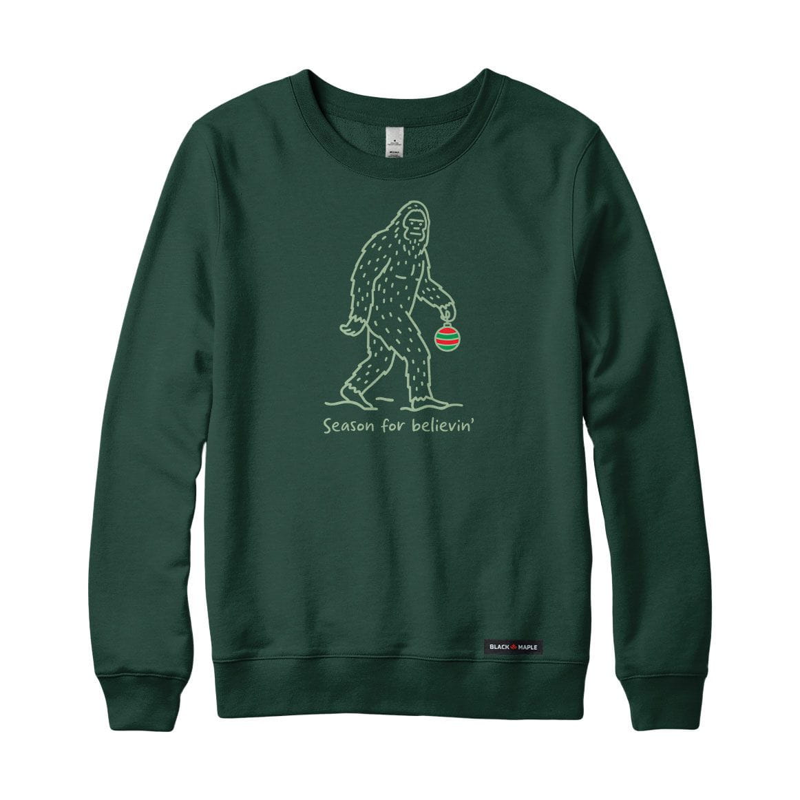 Season for Believin Christmas Sasquatch Crewneck Sweatshirt