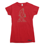 Season for Believin Christmas Sasquatch Womens T-shirt