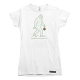Season for Believin Christmas Sasquatch Womens T-shirt