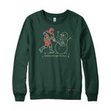 Slashing through the Snow Christmas Hockey Crewneck Sweatshirt