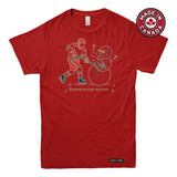Slashing through the Snow Christmas Hockey Mens T-shirt