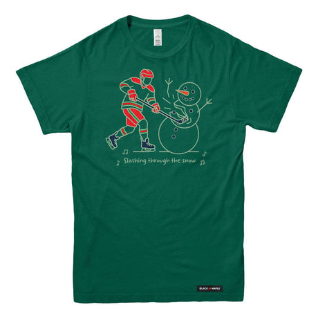 Slashing through the Snow Christmas Hockey Mens T-shirt