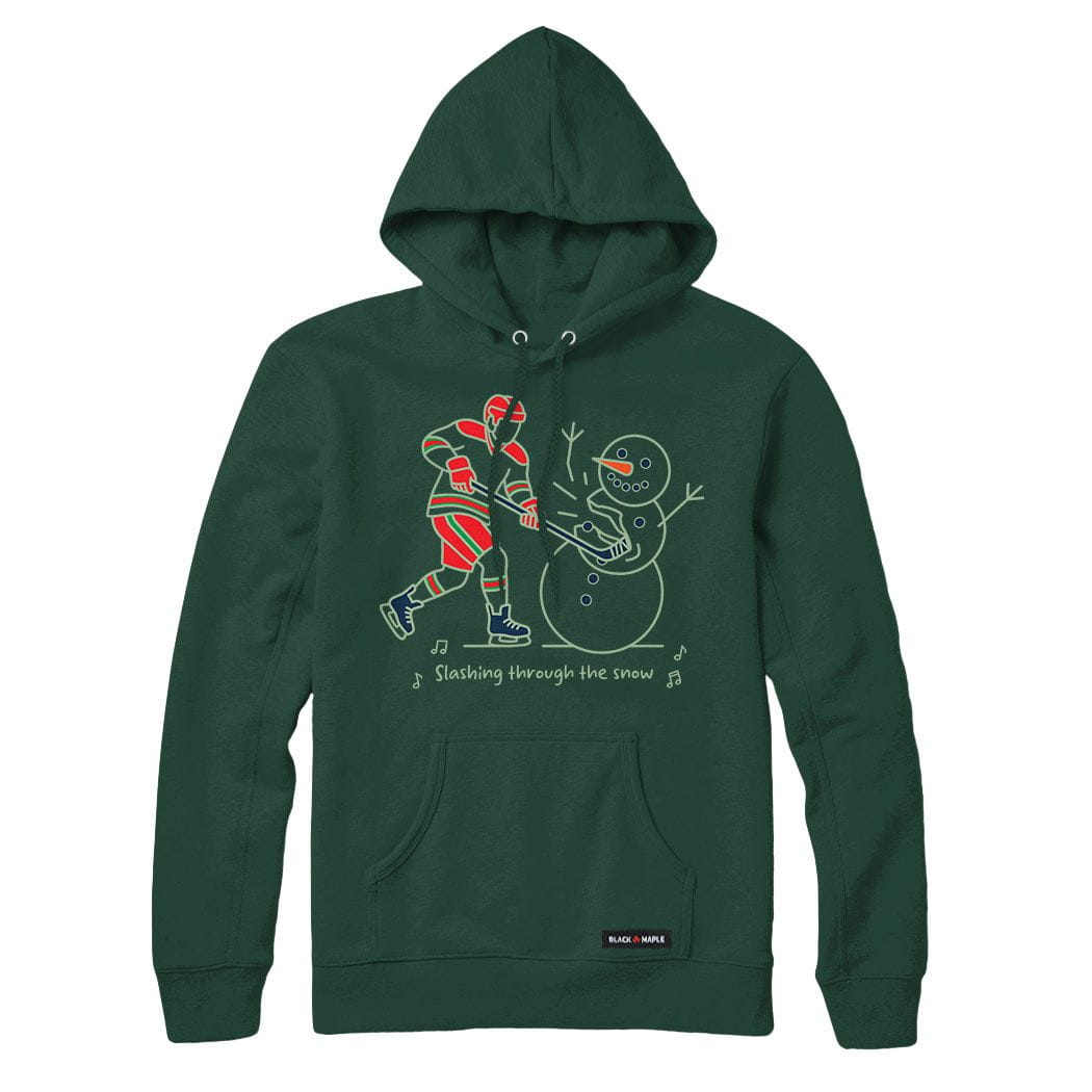 Slashing through the Snow Christmas Hockey Hoodie