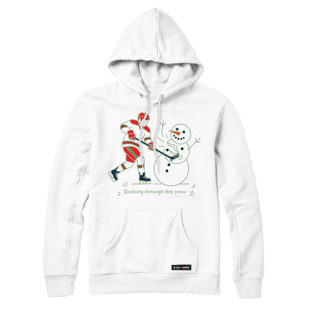Slashing through the Snow Christmas Hockey Hoodie