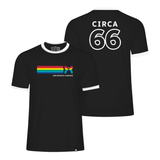 CBC 66 Retro Stripe Ringer Tee Black with White