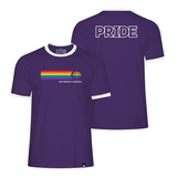 CBC Pride Gem Retro Stripe Ringer Tee Purple with White