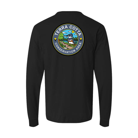 Terra Cotta Conservation Area Front & Back Print Long Sleeve T-Shirt | Credit Valley Parks