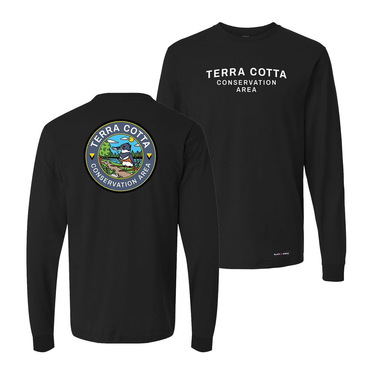 Terra Cotta Conservation Area Front & Back Print Long Sleeve T-Shirt | Credit Valley Parks