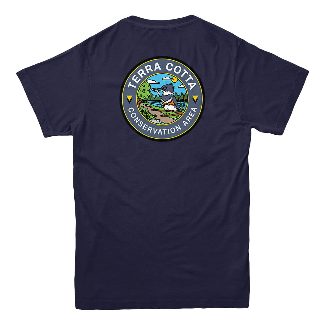 Terra Cotta Conservation Area Front & Back Print T-Shirt | Credit Valley Parks