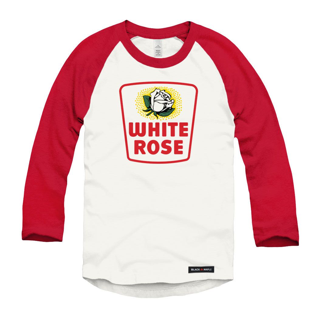 White Rose Logo Raglan Baseball Shirt