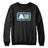 Alberta AB Distressed Acronym Crewneck Sweatshirt Black