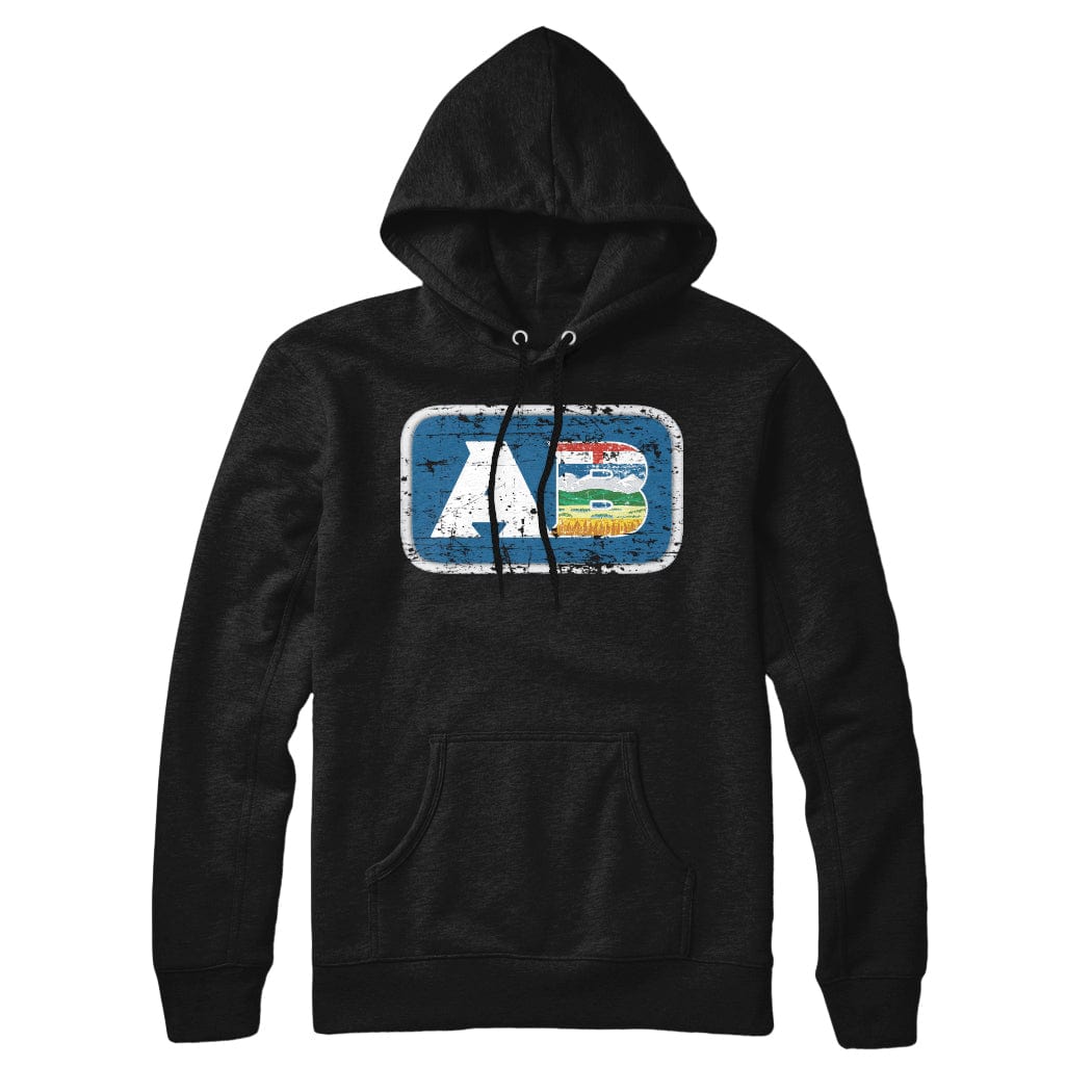 Alberta AB Distressed Acronym Sweatshirt Hoodie Black Maple Trading Co