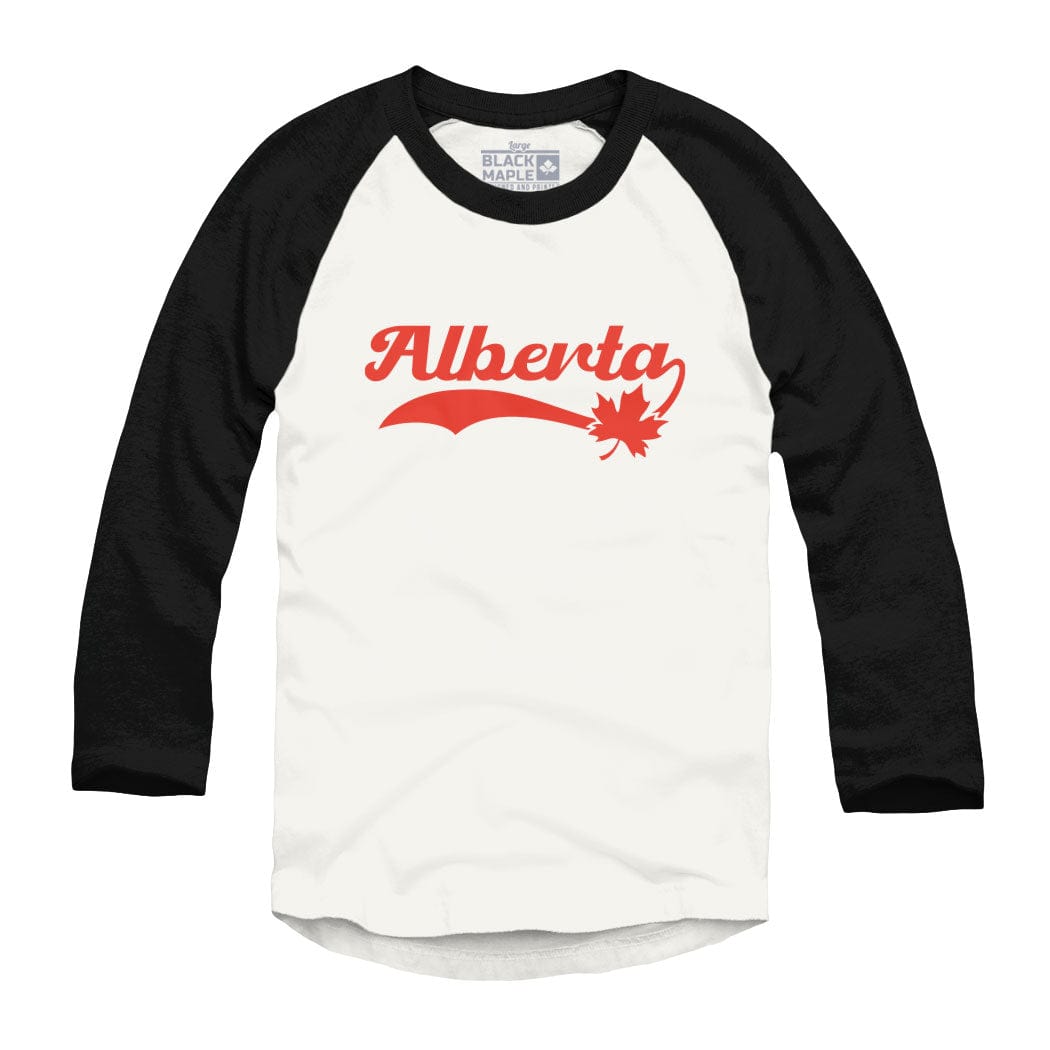 Alberta Retro Baseball Logo Raglan Baseball Shirt