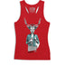 Hipster Deer with Latte Red Heather Ladies Tank Top