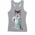 Lady Wolf with Wine Ladies Tank Top - Grey heather