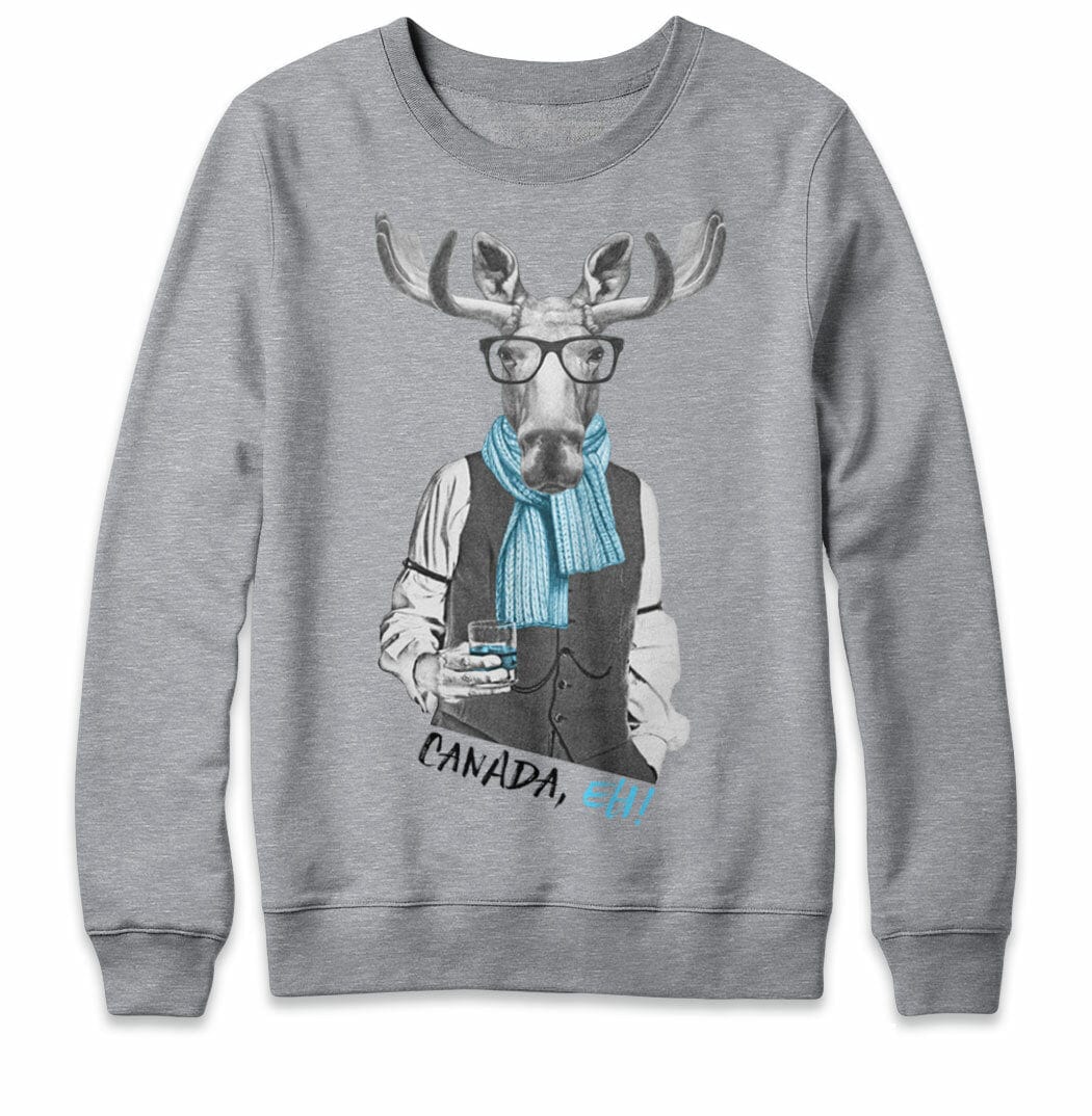 Moose with Scotch Crewneck Sweatshirt  - Athletic Gray