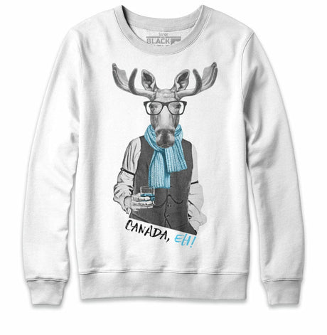 Moose with Scotch Crewneck Sweatshirt - White