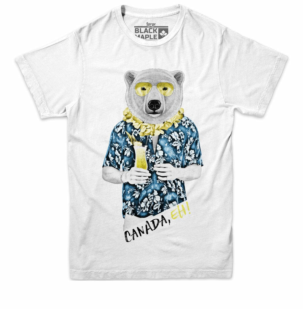 Polar Bear with Daiquiri Mens White T-shirt