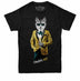 Tuxedo Wolf with Champagne Mens Black T-shirt