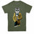Tuxedo Wolf with Champagne Mens Military Green T-shirt