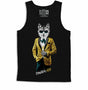 Tuxedo Wolf with Champagne Mens Black Tank Top