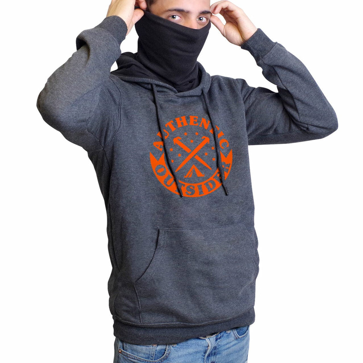 Authentic Outsider SOE Hoodie with mask dark grey