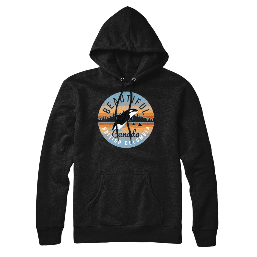 Beautiful British Columbia Whale Sweatshirt Hoodie – Black Maple