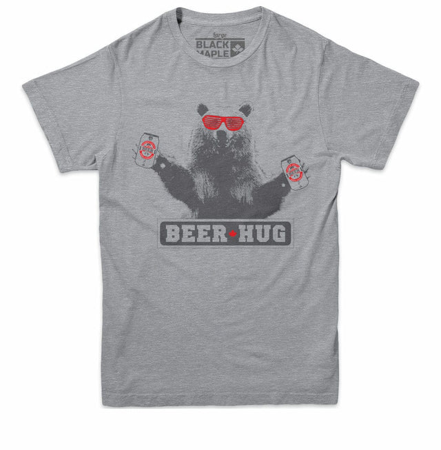 Beer Hugs Mens Athletic Gray T-shirt
