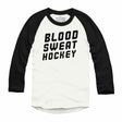 Blood Sweat Hockey Raglan Baseball Shirt White with Black