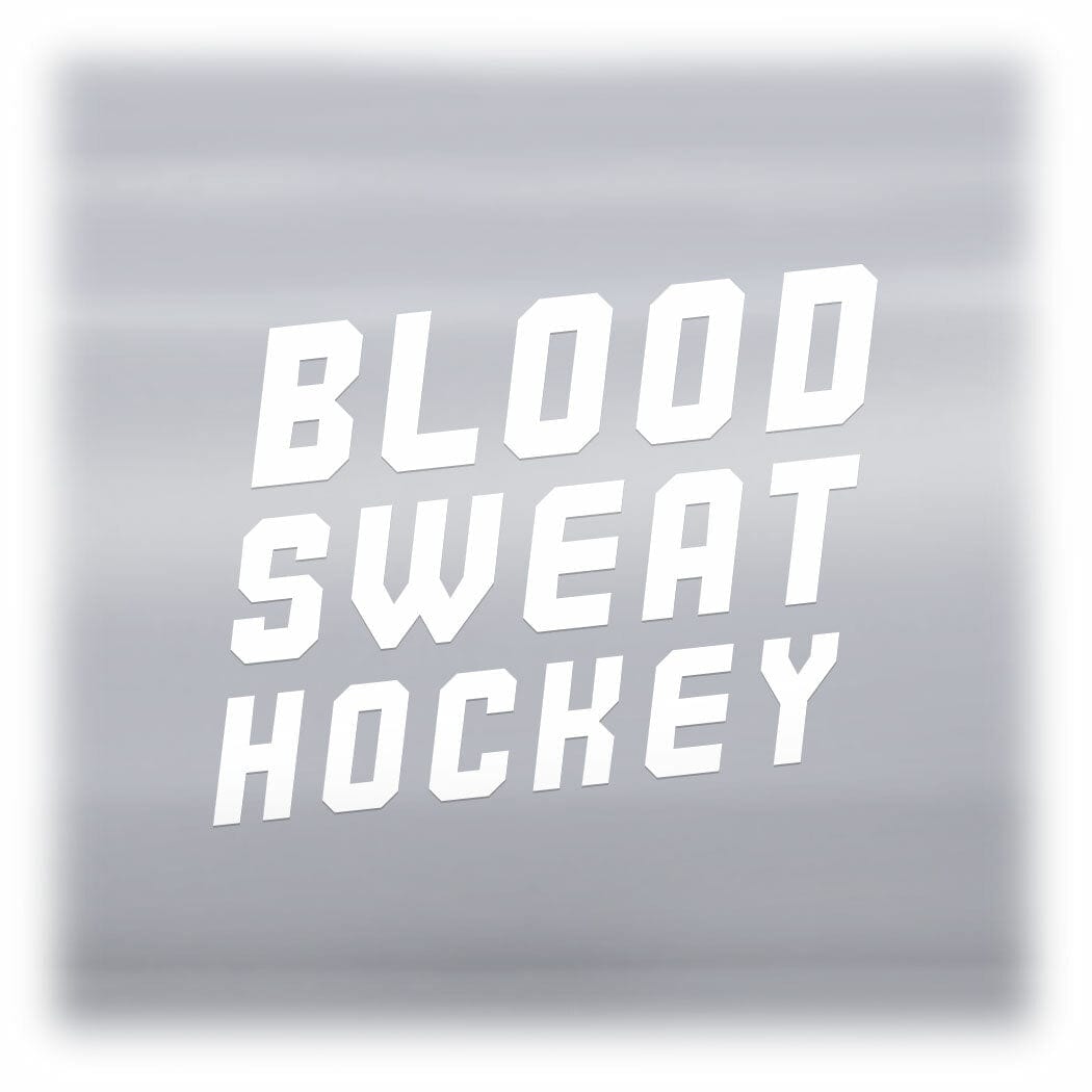 Blood Sweat Hockey Decal - White
