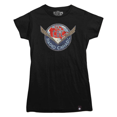 CBC Vintage Lightning Bolt Logo Women's Black T-shirt