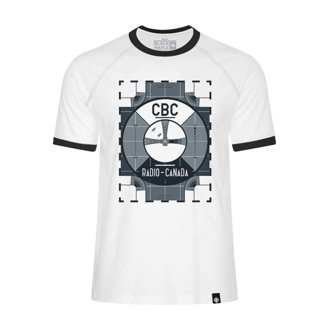 CBC Test Pattern Ringer T shirt Black Maple Trading Co