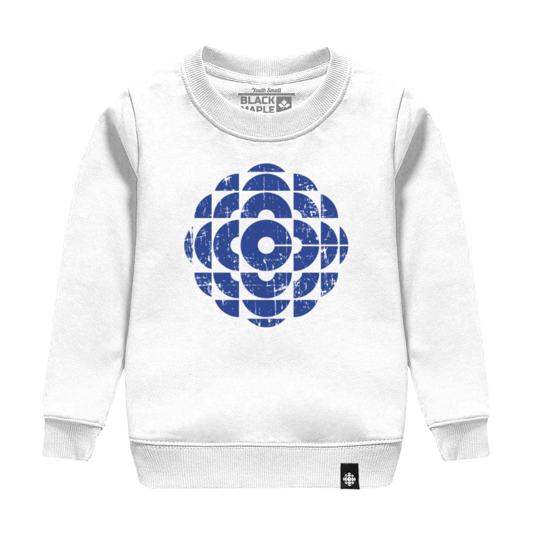 CBC 1986-92 Blue Logo Youth Crewneck Sweater White