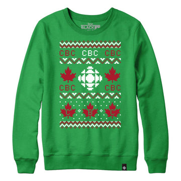 CBC Canadian Broadcasting Corporation Holiday Sweater Green