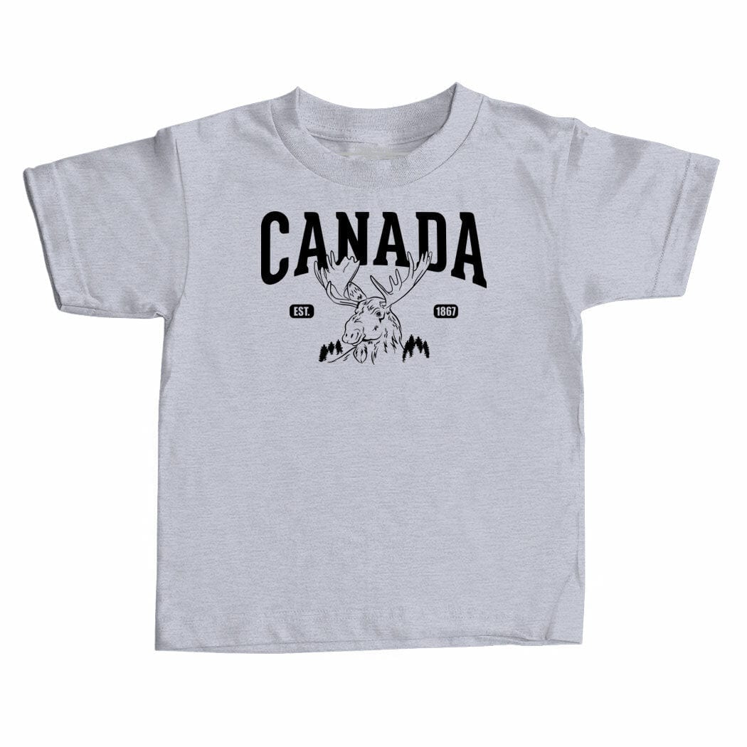 Canada Moose Est 1867 Kids T-shirt Athletic Heather