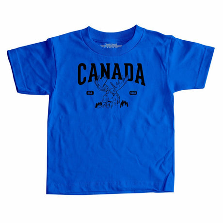 Canada Moose Est 1867 Kids T-shirt Royal Blue