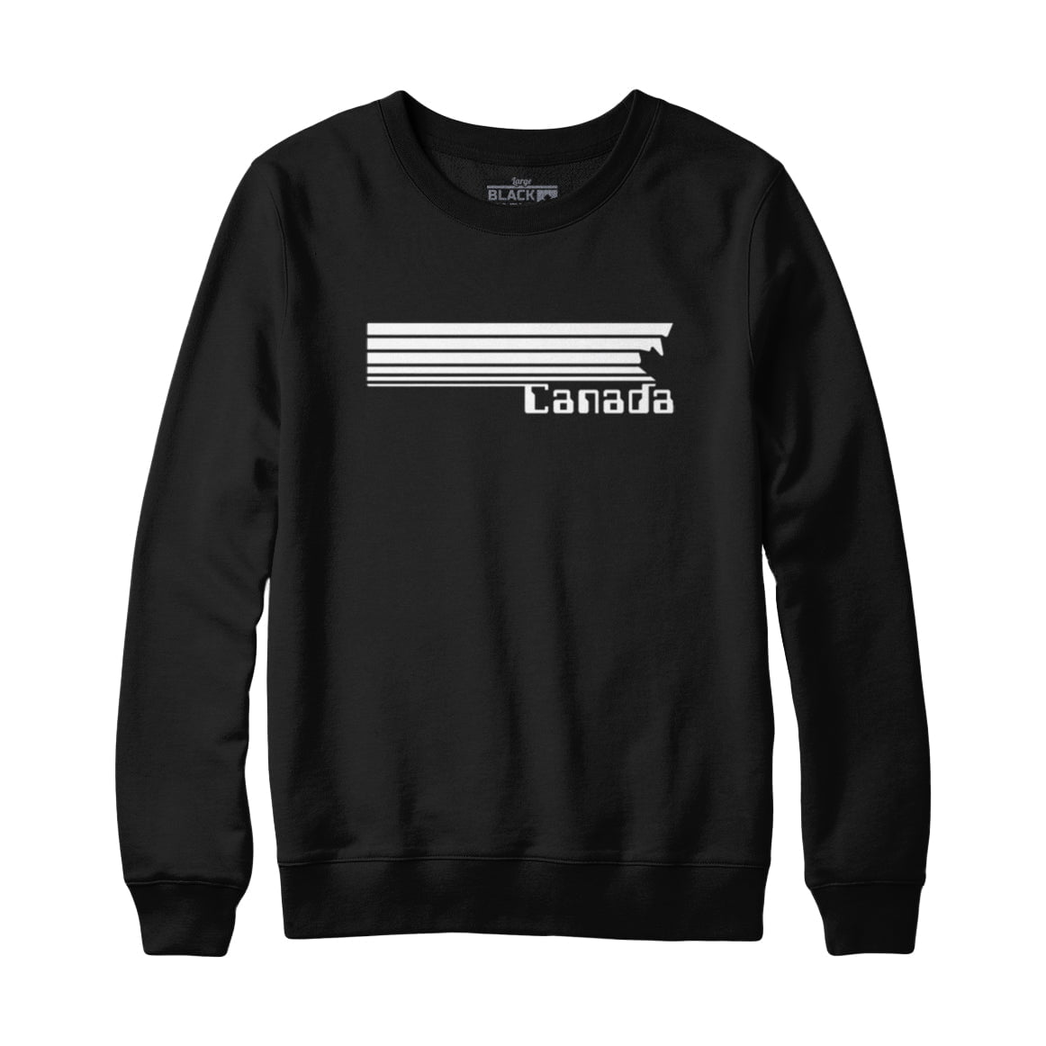 Canada 80s Retro Stripe Sweatshirt and Hoodie Crewneck Sweatshirt Black M