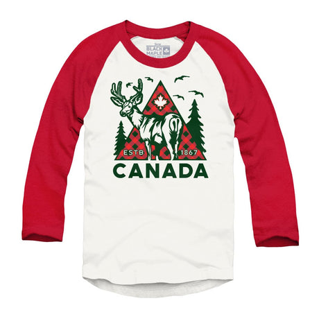 Canada Deer Raglan Baseball Shirt