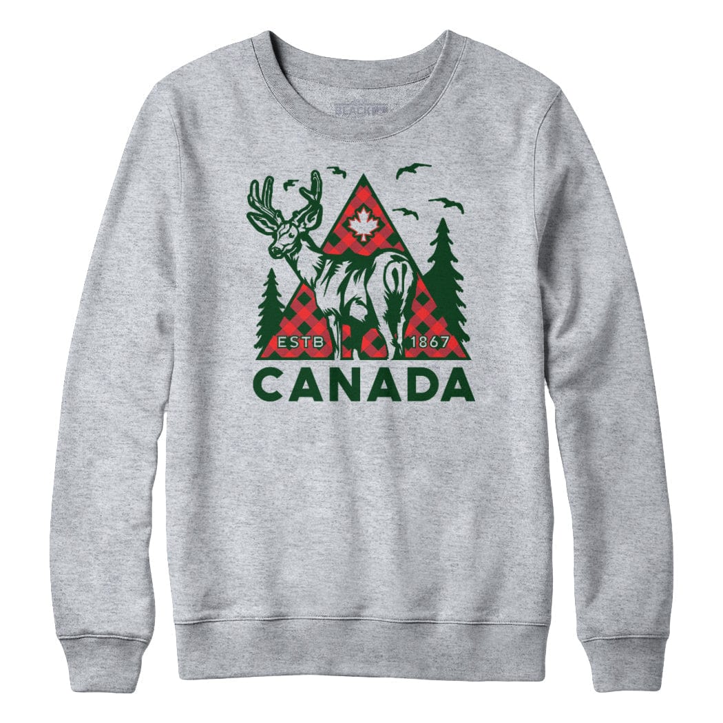 Canada Deer Sweatshirt Hoodie Black Maple Trading Co