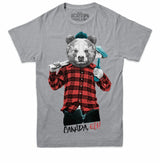 Lumberjack Bear with Beer Unisex T-shirt - Athletic Gray