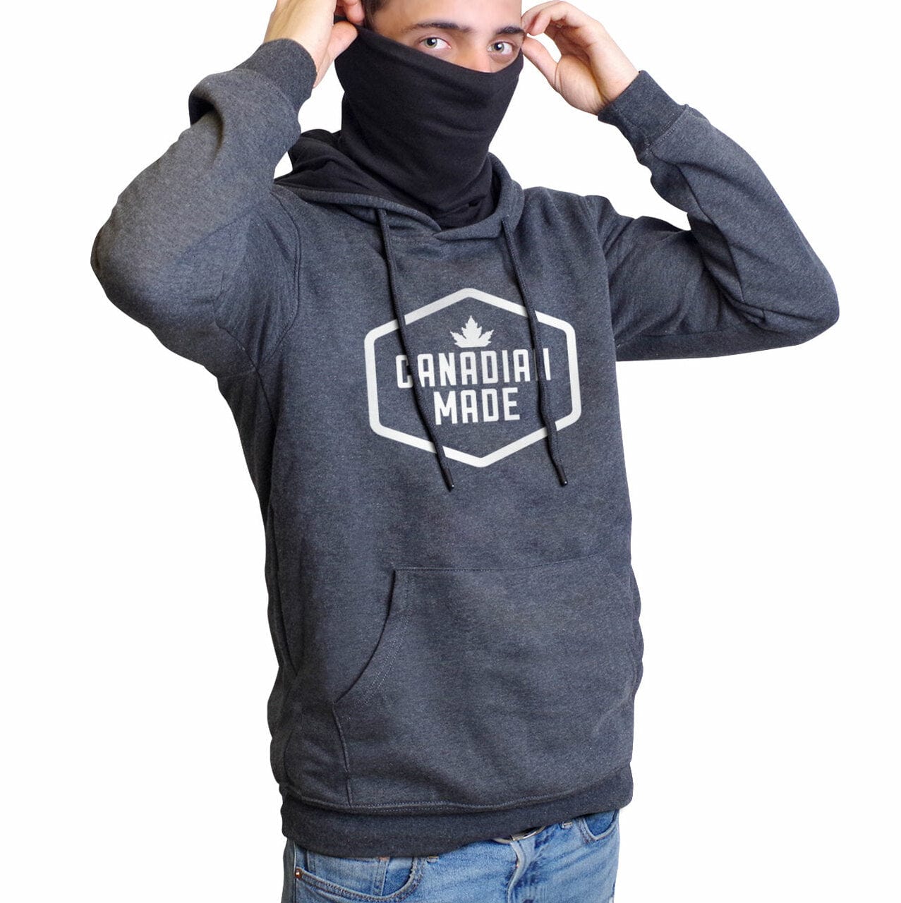 Hoodie with shop neck gaiter