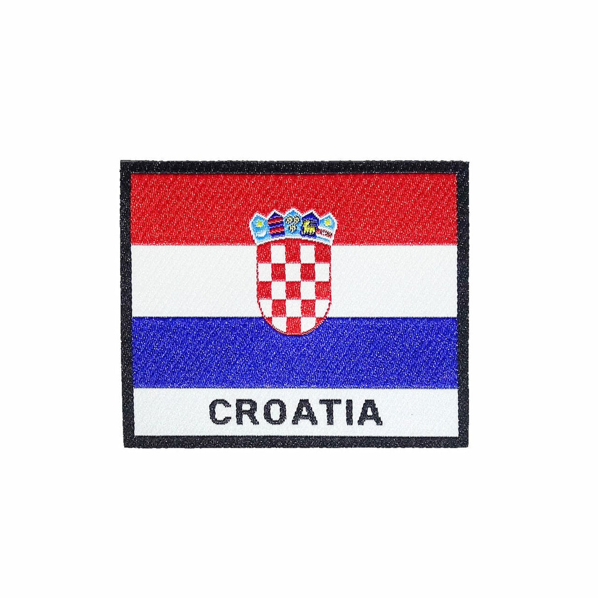 Croatia Flag Black Frame Iron On Patch