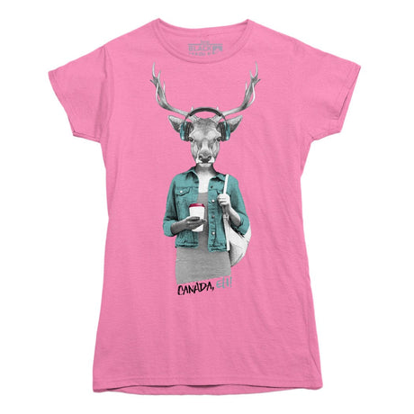 Deer with Latte Ladies T-shirt