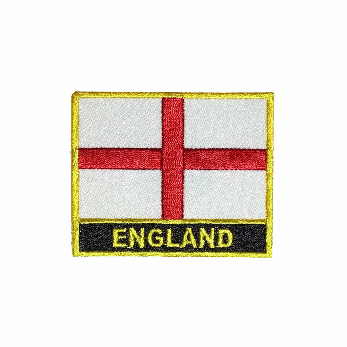 England Flag Gold Frame Iron On Patch