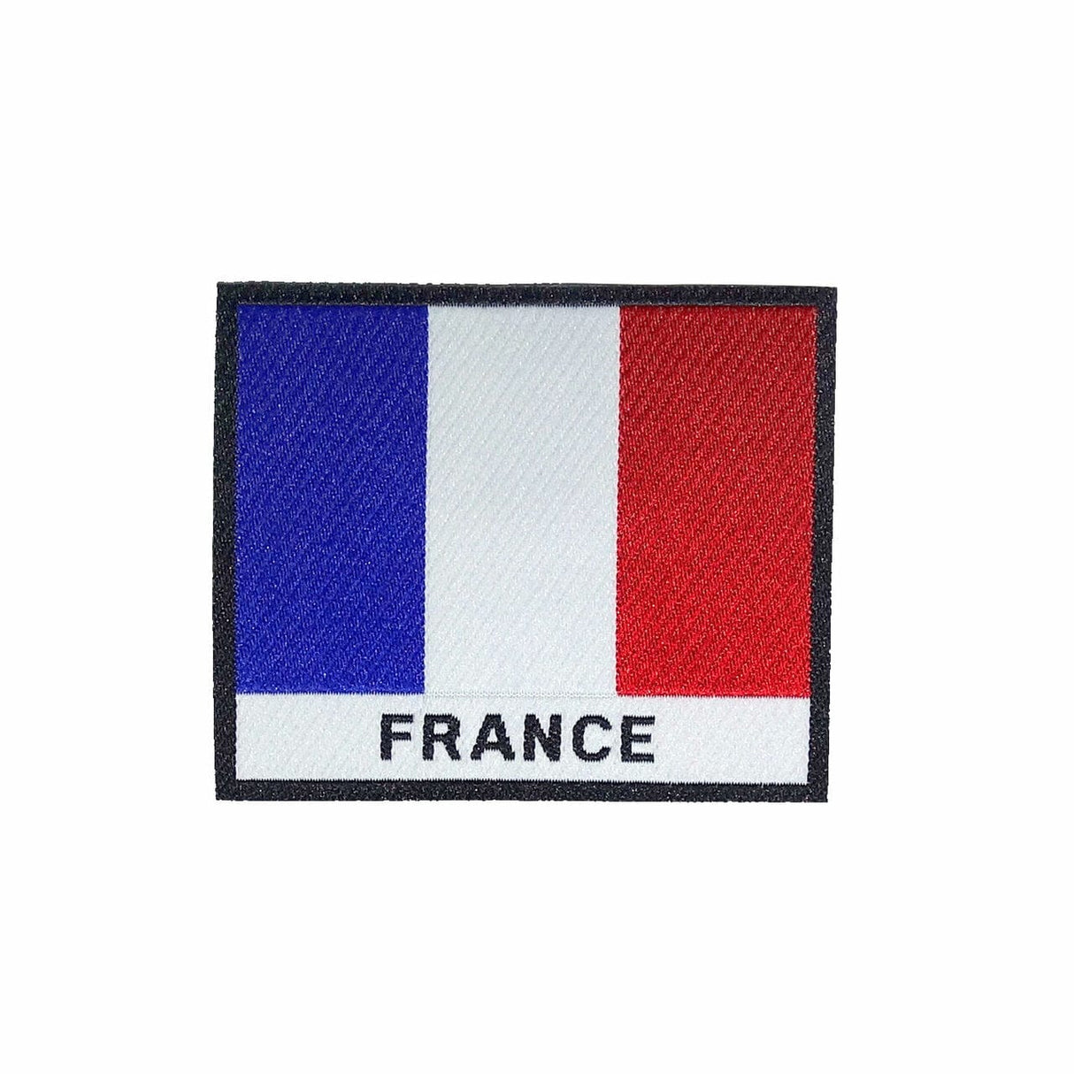 France Flag Black Frame Iron On Patch