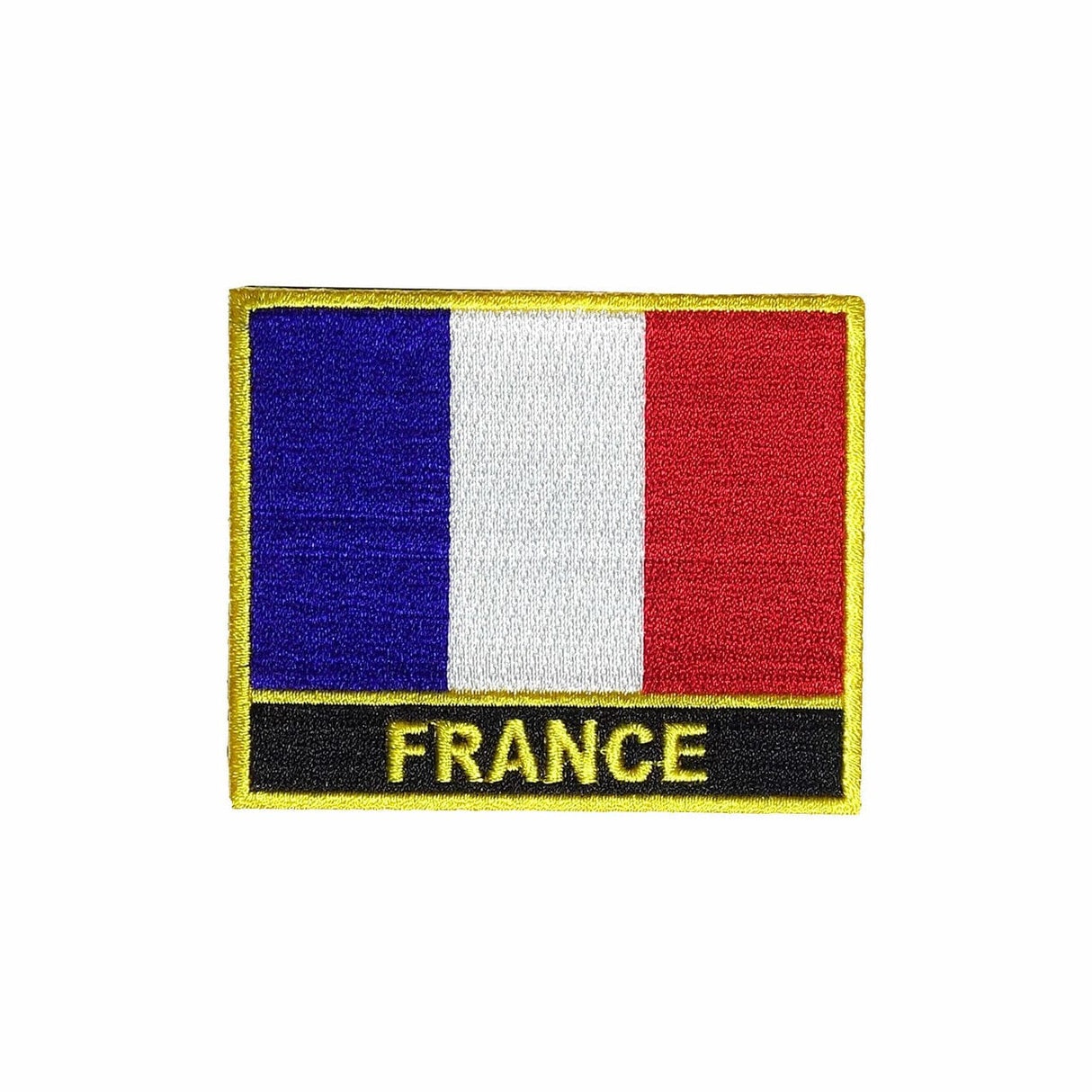 France Flag Gold Frame Iron On Patch