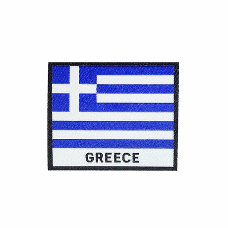 Greece Flag Black Frame Iron On Patch