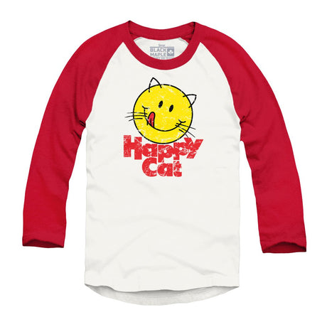 Happy Cat Raglan Baseball Shirt