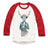 Hipster Deer with Latte White with Red Raglan