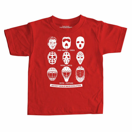 Hockey Goalie Mask Evolution Kids T-shirt Red